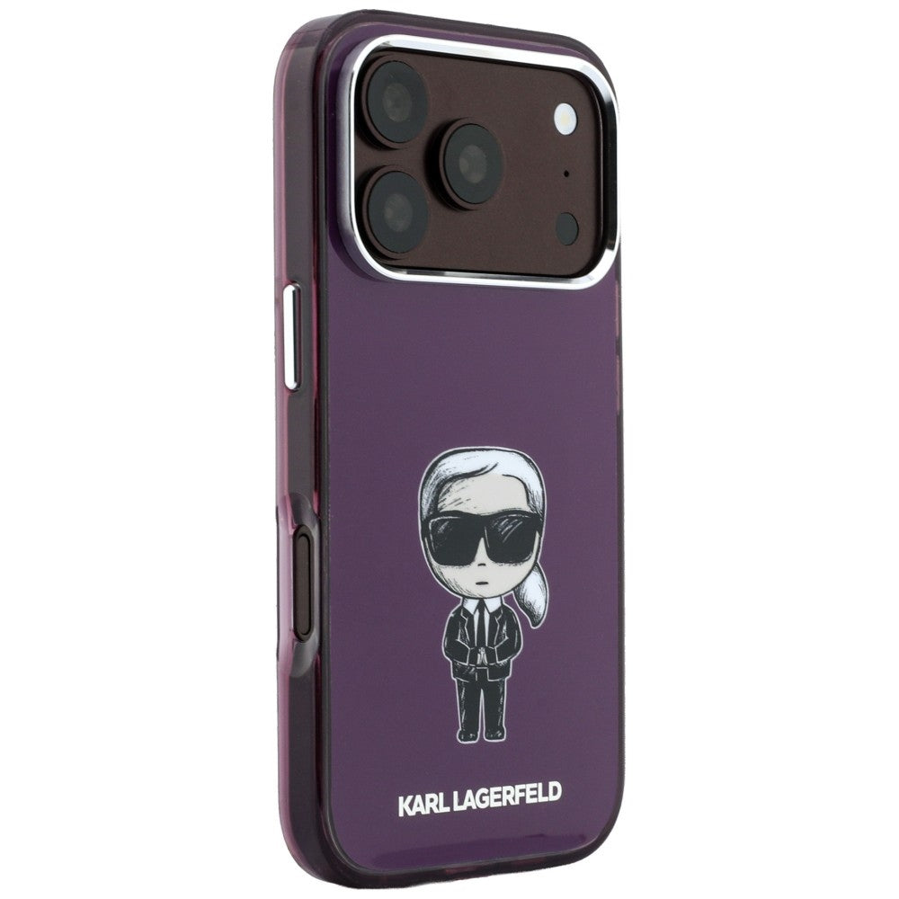 Husa de protectie Karl Lagerfeld IML Ikonik compatibil cu iPhone 17 Pro Max / iPhone 18 Pro Max, Bordo