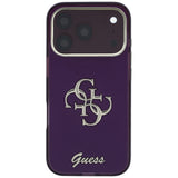 Husa de protectie Guess IML 4G Script Metal compatibil cu iPhone 18 Pro Max / iPhone 17 Pro Max, Bordo