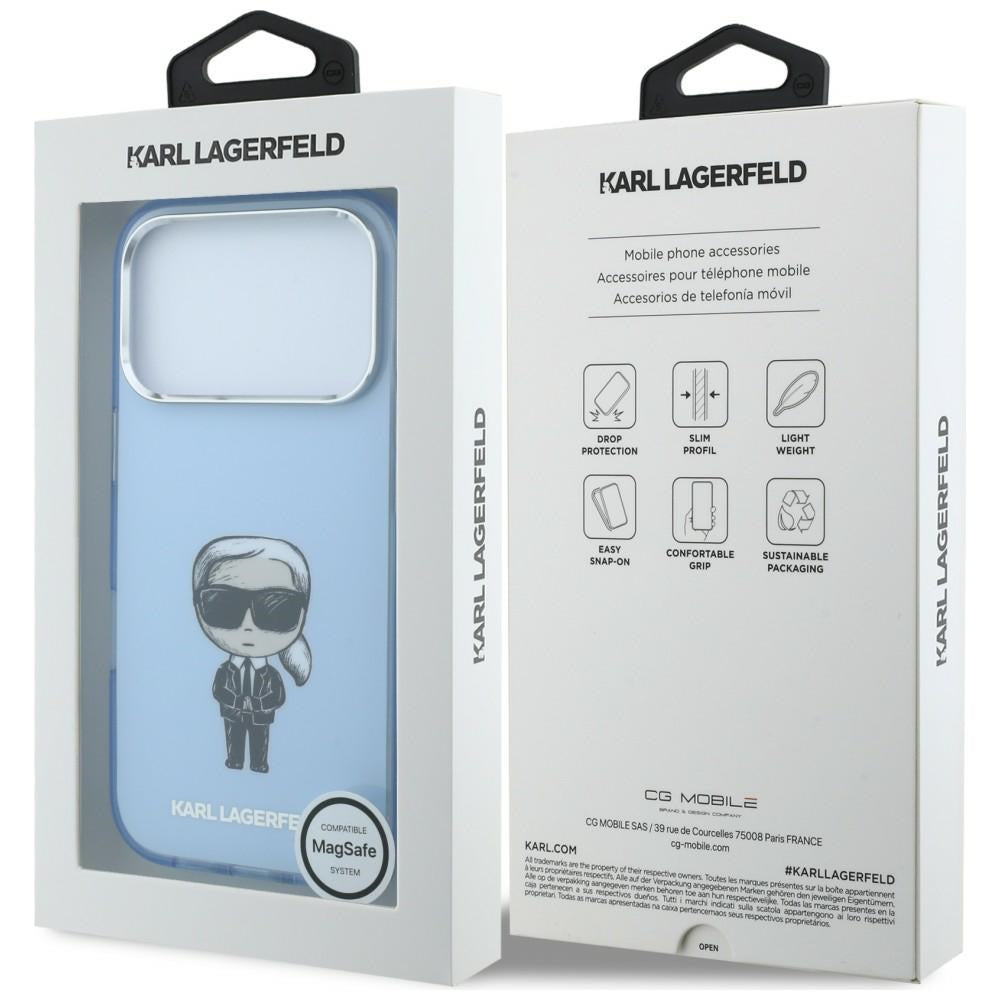 Husa de protectie Karl Lagerfeld compatibil cu iPhone 17 Pro Max / iPhone 18 Pro Max, Albastru