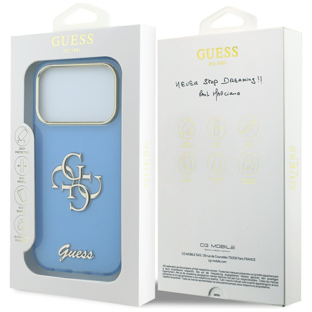 Husa de protectie Guess IML 4G compatibil cu iPhone 18 Pro Max / iPhone 17 Pro Max, Albastru