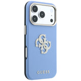 Husa de protectie Guess Smooth Big Strass Logo compatibil cu iPhone 18 Pro / iPhone 17 Pro, Albastru