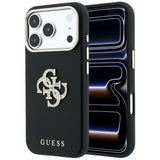 Husa de protectie Guess Smooth Big Strass Logo compatibil cu iPhone 18 Pro / iPhone 17 Pro, Negru