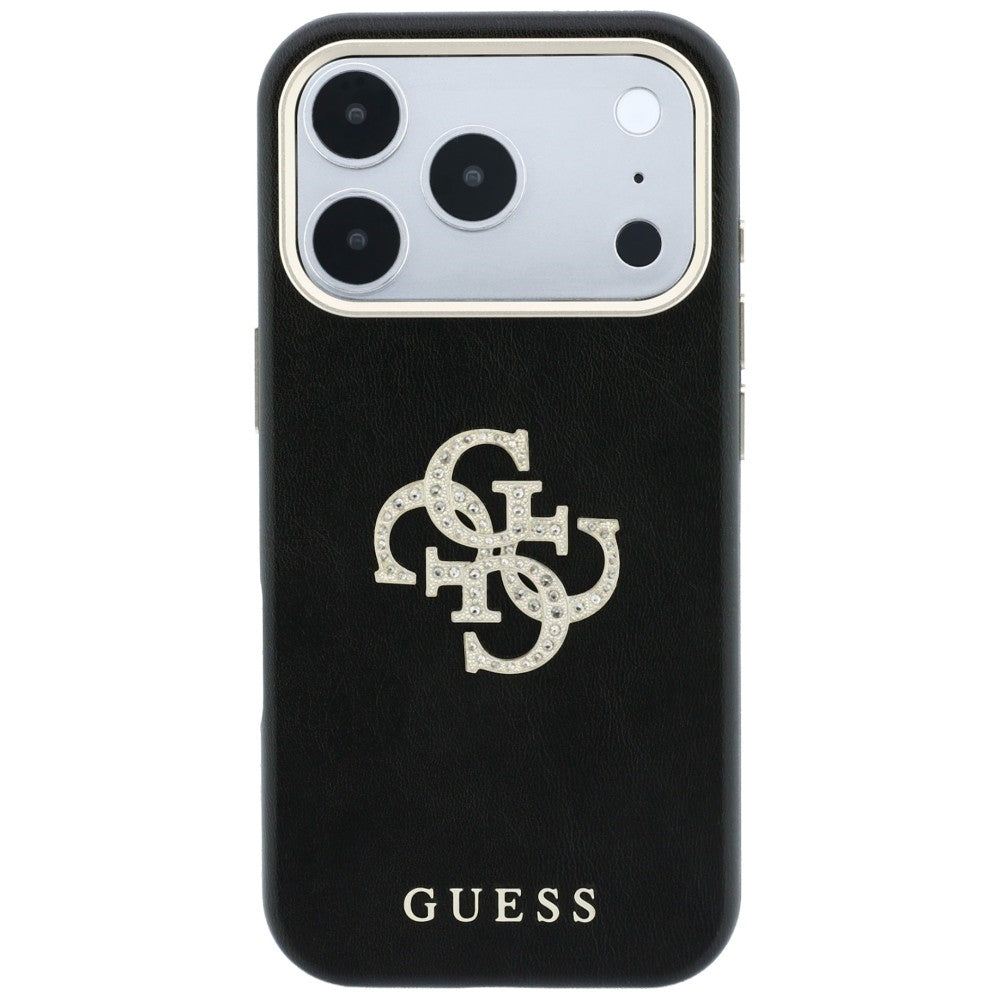 Husa de protectie Guess Smooth Big Strass Logo compatibil cu iPhone 18 Pro / iPhone 17 Pro, Negru