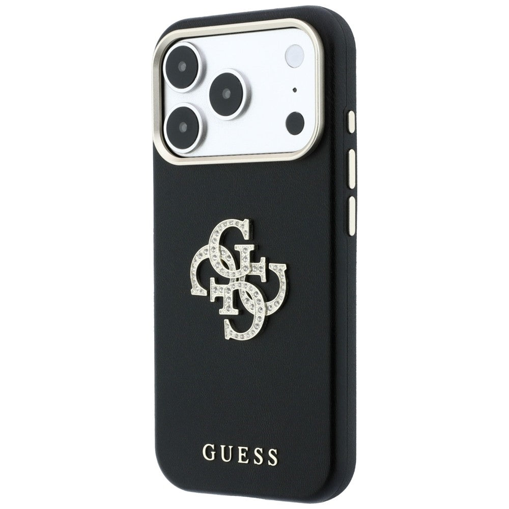 Husa de protectie Guess Smooth Big Strass Logo compatibil cu iPhone 18 Pro / iPhone 17 Pro, Negru