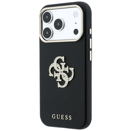 Husa de protectie Guess Smooth Big Strass Logo compatibil cu iPhone 18 Pro / iPhone 17 Pro, Negru