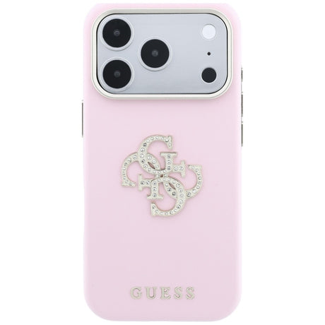 Husa de protectie Guess Smooth Big Strass Logo compatibil cu iPhone 17 Pro Max / iPhone 18 Pro Max, Roz