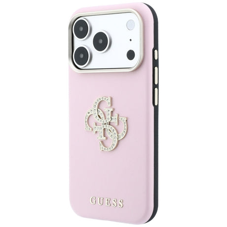 Husa de protectie Guess Smooth Big Strass Logo compatibil cu iPhone 17 Pro Max / iPhone 18 Pro Max, Roz