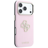 Husa de protectie Guess Smooth Big Strass Logo compatibil cu iPhone 17 Pro Max / iPhone 18 Pro Max, Roz