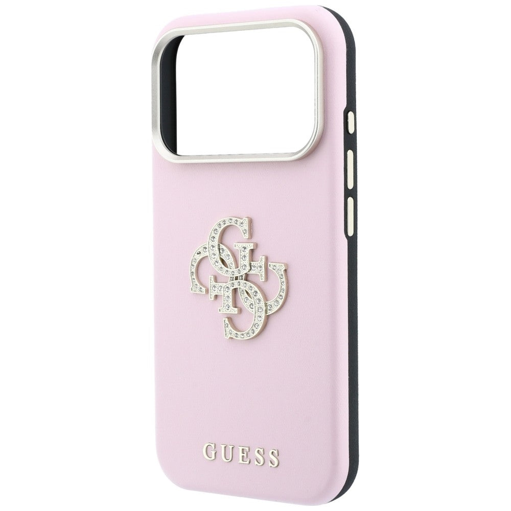 Husa de protectie Guess Smooth Big Strass Logo compatibil cu iPhone 17 Pro Max / iPhone 18 Pro Max, Roz