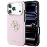 Husa de protectie Guess Smooth Big Strass Logo compatibil cu iPhone 18 Pro / iPhone 17 Pro, Roz
