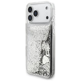 Husa de protectie Guess Liquid Glitter Charms compatibil cu iPhone 18 Pro / iPhone 17 Pro, Argintiu