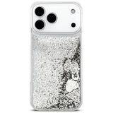 Husa de protectie Guess Liquid Glitter Charms compatibil cu iPhone 17 Pro Max / iPhone 18 Pro Max, Argintiu