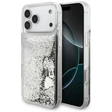 Husa de protectie Guess Liquid Glitter Charms compatibil cu iPhone 17 Pro Max / iPhone 18 Pro Max, Argintiu