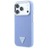 Husa de protectie Guess Grained Triangle Logo MagSafe compatibil cu iPhone 18 Pro / iPhone 17 Pro, Albastru