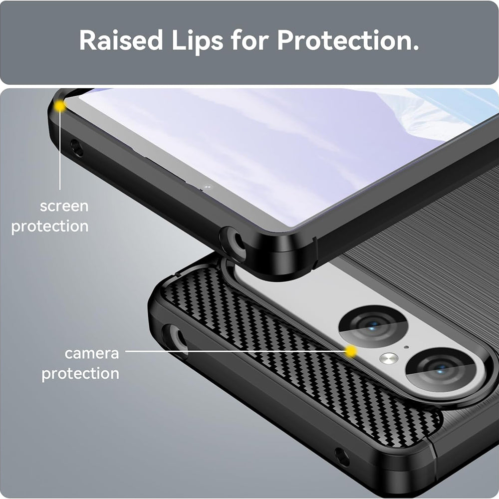 Husa de protectie Techsuit Carbon Silicone compatibil cu Sony Xperia 10 VIII, Negru