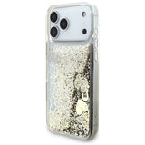 Husa de protectie Guess Liquid Glitter Charms compatibil cu iPhone 18 Pro / iPhone 17 Pro, Auriu