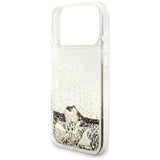 Husa de protectie Guess Liquid Glitter Charms compatibil cu iPhone 18 Pro / iPhone 17 Pro, Auriu