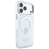 Husa de protectie Guess Metal Outline MagSafe compatibil cu iPhone 18 Pro Max / iPhone 17 Pro Max, Argintiu