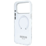 Husa de protectie Guess Metal Outline MagSafe compatibil cu iPhone 18 Pro Max / iPhone 17 Pro Max, Argintiu