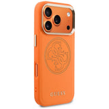 Husa de protectie Guess Leather Perforated 4G MagSafe compatibil cu iPhone 17 Pro Max / iPhone 18 Pro Max, Portocaliu