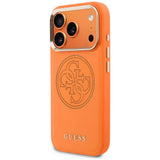 Husa de protectie Guess Leather Perforated 4G MagSafe compatibil cu iPhone 17 Pro Max / iPhone 18 Pro Max, Portocaliu