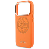 Husa de protectie Guess Leather Perforated 4G MagSafe compatibil cu iPhone 17 Pro Max / iPhone 18 Pro Max, Portocaliu