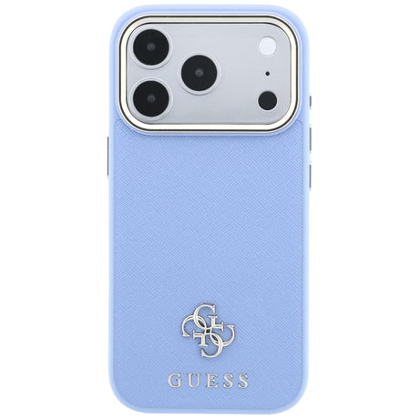 Husa de protectie Guess Saffiano Small 4G compatibil cu iPhone 18 Pro / iPhone 17 Pro, Albastru