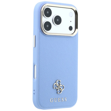 Husa de protectie Guess Saffiano Small 4G compatibil cu iPhone 18 Pro / iPhone 17 Pro, Albastru