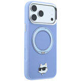 Husa de protectie Karl Lagerfeld Saffiano Ring Stand 360 compatibil cu iPhone 18 Pro Max / iPhone 17 Pro Max, Albastru