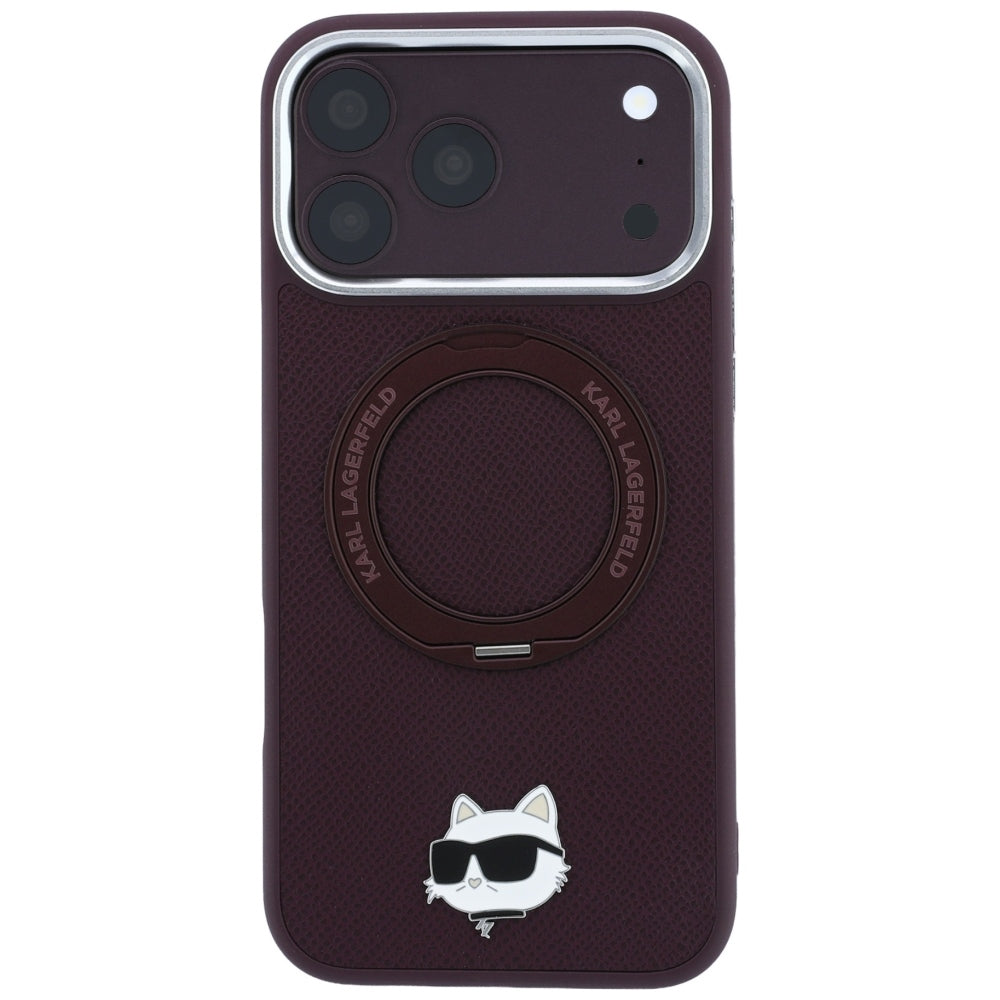 Husa de protectie Karl Lagerfeld compatibil cu iPhone 18 Pro Max / iPhone 17 Pro Max, Roșu Burgundy