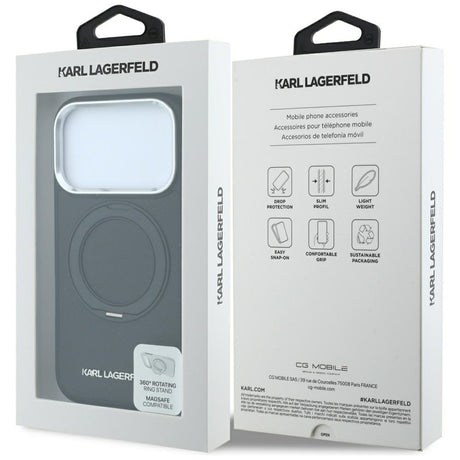 Husa de protectie Karl Lagerfeld Saffiano compatibil cu iPhone 18 Pro / iPhone 17 Pro, Negru