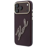 Husa de protectie Karl Lagerfeld compatibil cu iPhone 17 Pro Max / iPhone 18 Pro Max, Bordo