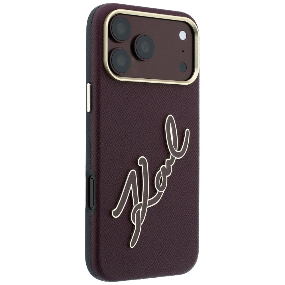 Husa de protectie Karl Lagerfeld compatibil cu iPhone 17 Pro Max / iPhone 18 Pro Max, Bordo