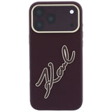 Husa de protectie Karl Lagerfeld compatibil cu iPhone 17 Pro Max / iPhone 18 Pro Max, Bordo