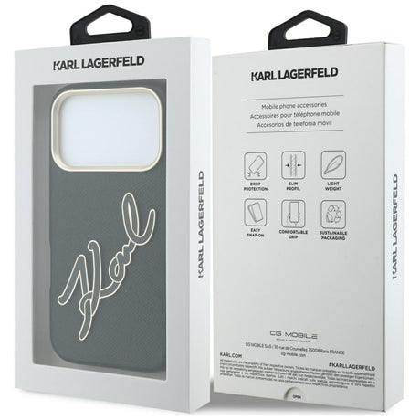 Husă Karl Lagerfeld pentru iPhone 17 Pro / iPhone 18 Pro, neagră