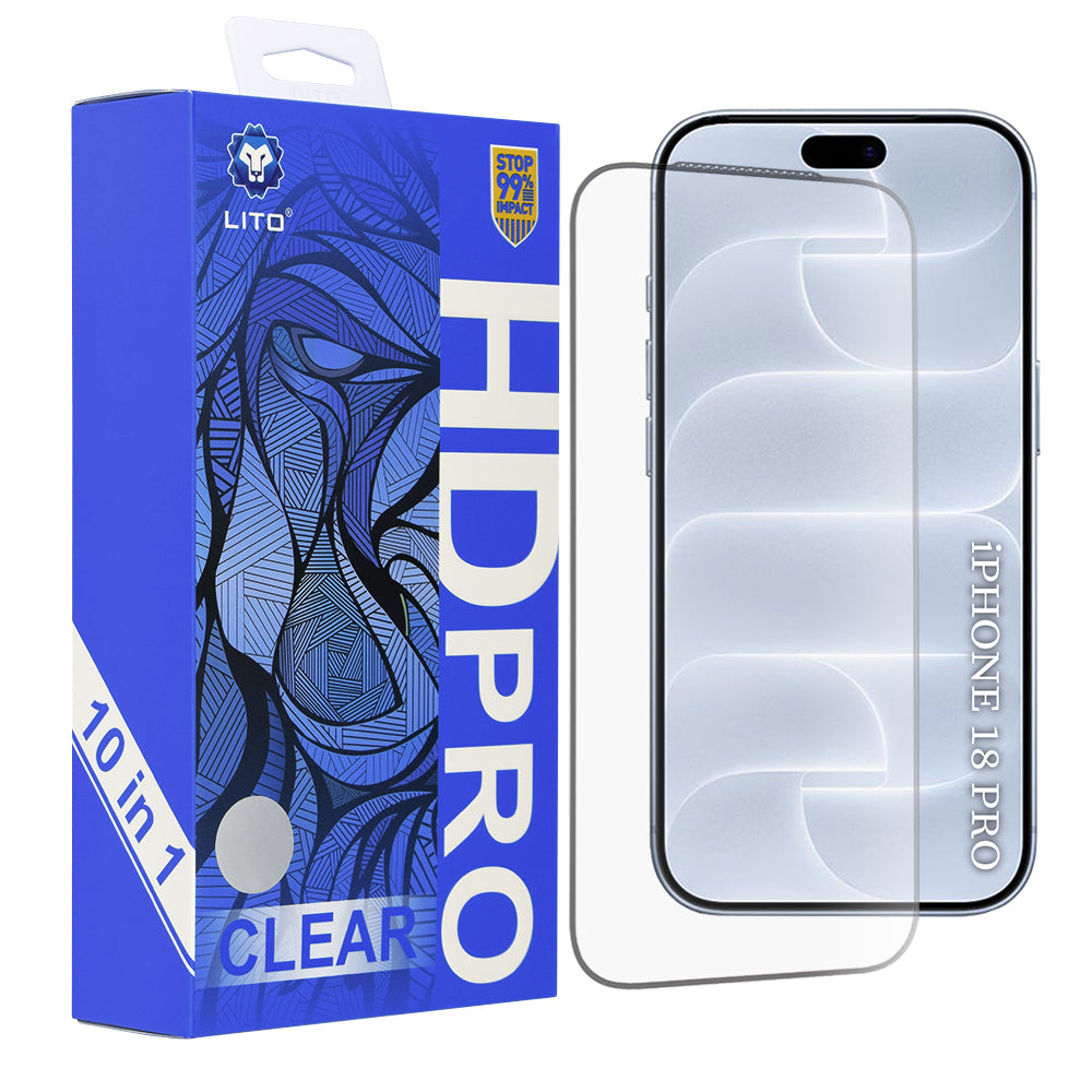 Folie de protectie Lito HD Pro compatibil cu iPhone 18 Pro / iPhone 17 Pro, Negru