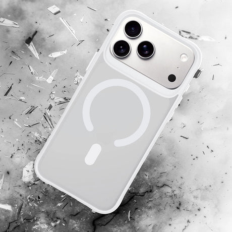 Husa de protectie 3mk Smoke MagCase compatibil cu iPhone 17 Pro Max / iPhone 18 Pro Max, Alb