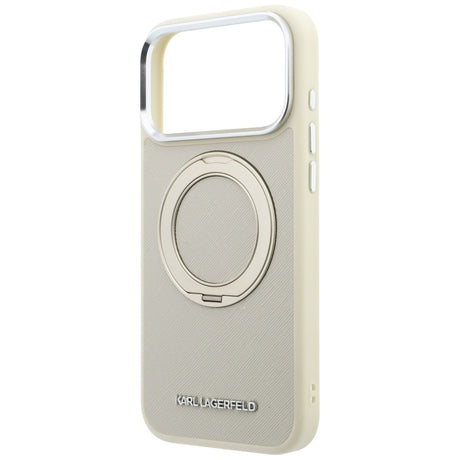 Husa de protectie Karl Lagerfeld Saffiano compatibil cu iPhone 18 Pro Max / iPhone 17 Pro Max, Bej