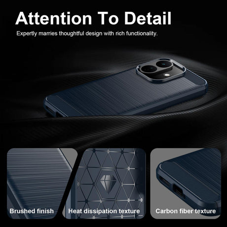 Husa de protectie Techsuit Carbon Silicone compatibil cu Xiaomi Redmi Note 17 Pro 5G, Albastru