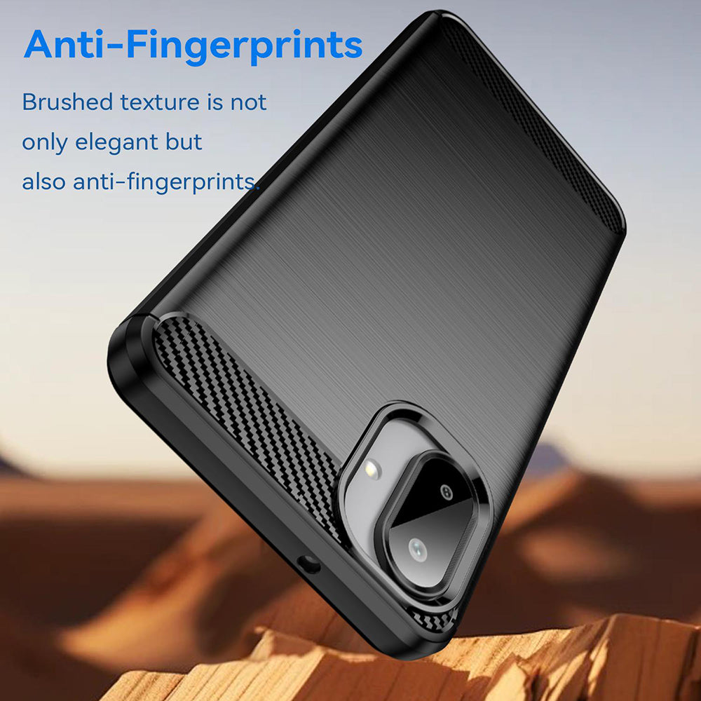 Husa de protectie Techsuit Carbon Silicone compatibil cu Samsung Galaxy A08 4G / A07 5G, Negru
