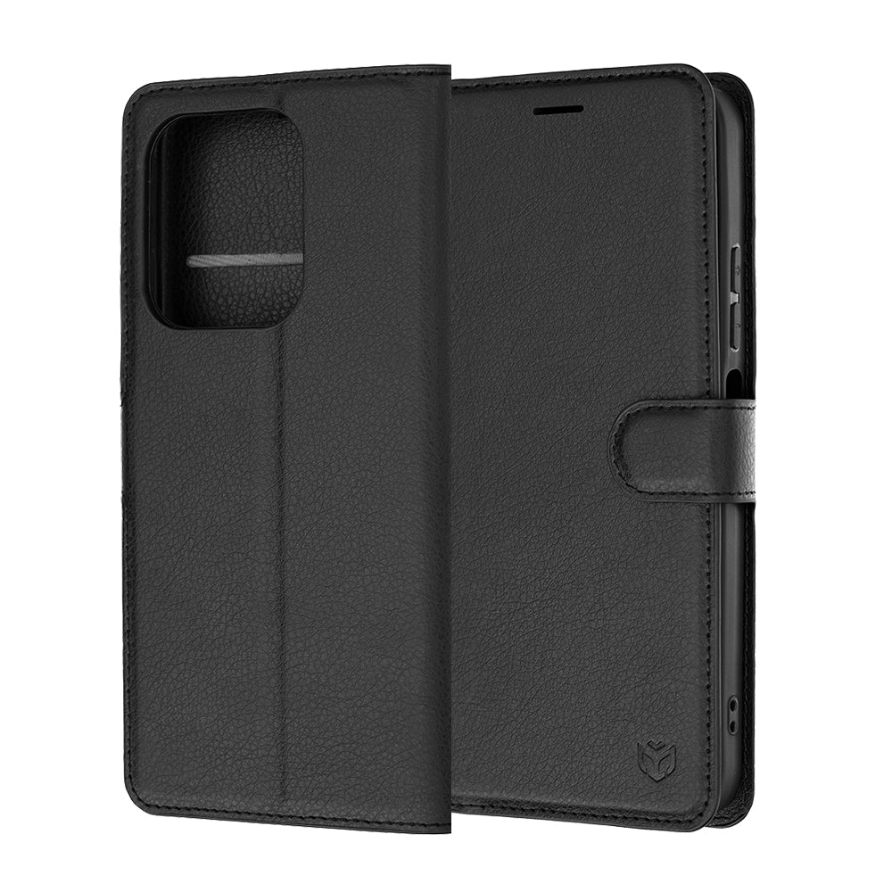 Husa de protectie Techsuit Leather Folio compatibil cu Xiaomi Redmi 17C 5G, Negru