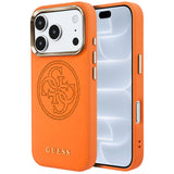 Husa de protectie Guess Leather Perforated 4G MagSafe compatibil cu iPhone 18 Pro / iPhone 17 Pro, Portocaliu