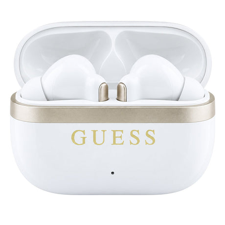 Casti In-ear, BT, TWS - Guess Glossy Gold Line Classic (GUTWSN2HGGSH) - White