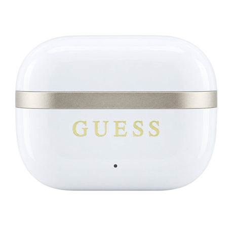 Casti In-ear, BT, TWS - Guess Glossy Gold Line Classic (GUTWSN2HGGSH) - White