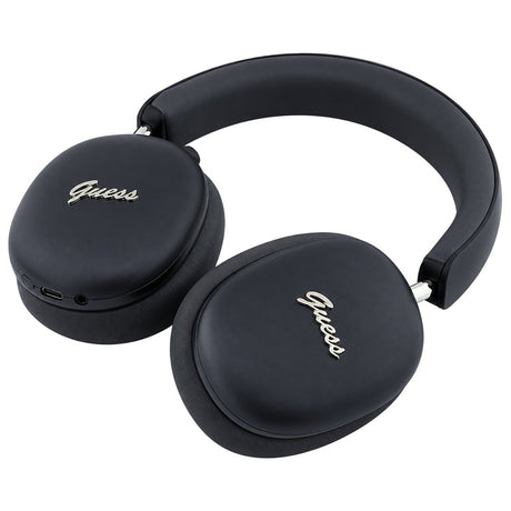 Casti Wireless Guess Metal Script Logo (GUBHP10HMBSK), BT 5.4 ENC, Negru