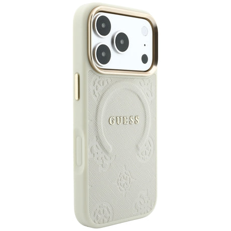 Husa de protectie Guess Saffiano compatibil cu iPhone 18 Pro / iPhone 17 Pro, Bej