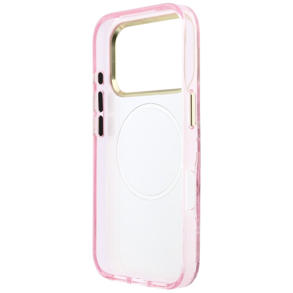 Husa de protectie Guess Glitter Blossom Roses compatibil cu iPhone 18 Pro Max / iPhone 17 Pro Max, Roz