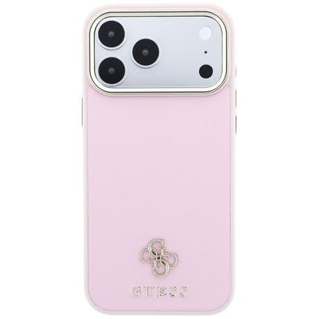 Husa de protectie Guess Saffiano Small 4G compatibil cu iPhone 18 Pro / iPhone 17 Pro, Roz