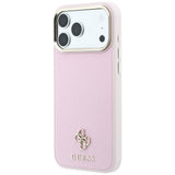 Husa de protectie Guess Saffiano Small 4G compatibil cu iPhone 18 Pro / iPhone 17 Pro, Roz