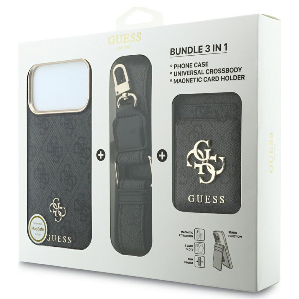 Husa de protectie Guess Hardcase 4G compatibil cu iPhone 18 Pro / iPhone 17 Pro, Negru